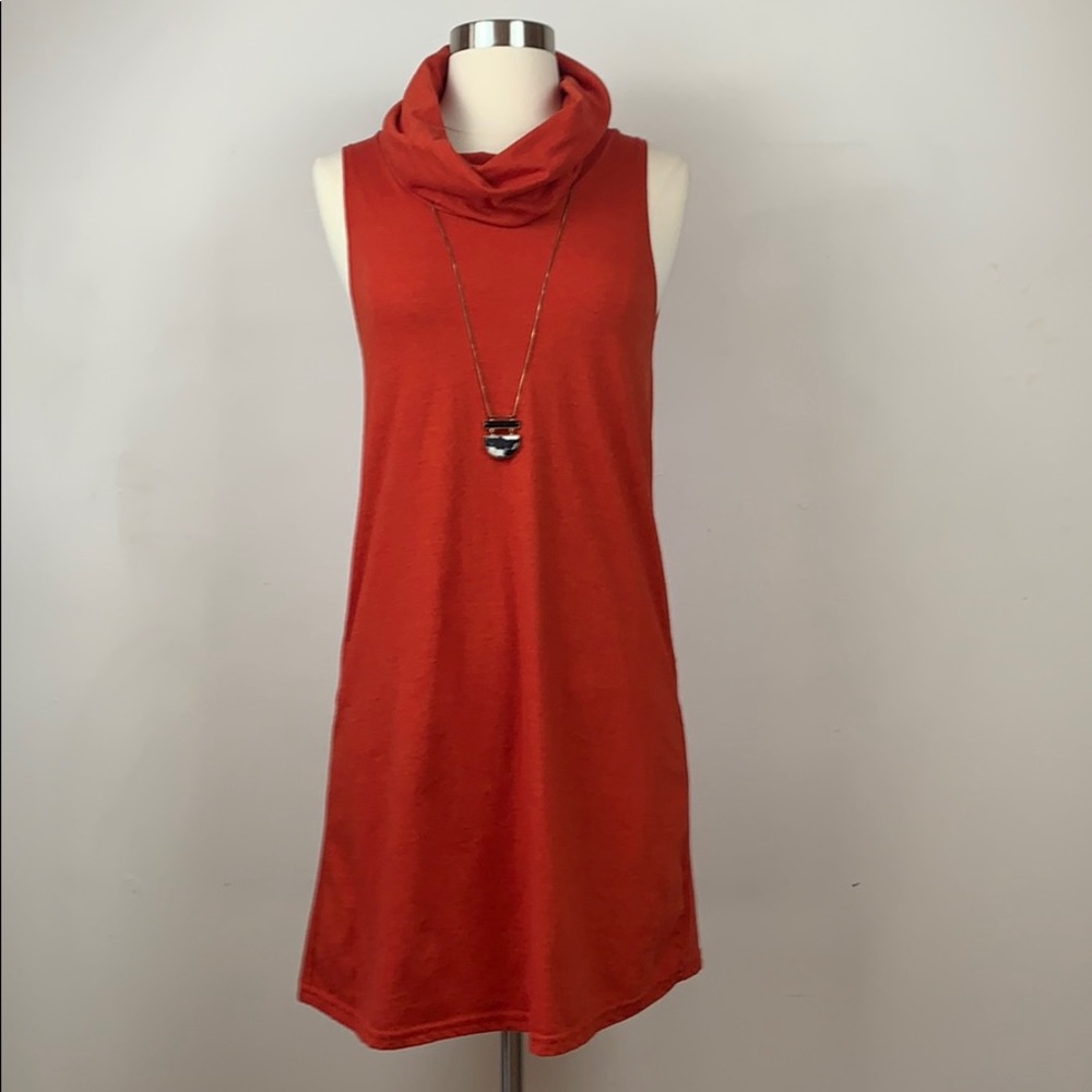 Sleeveless Cowl Neck Cotton Jersey Dress